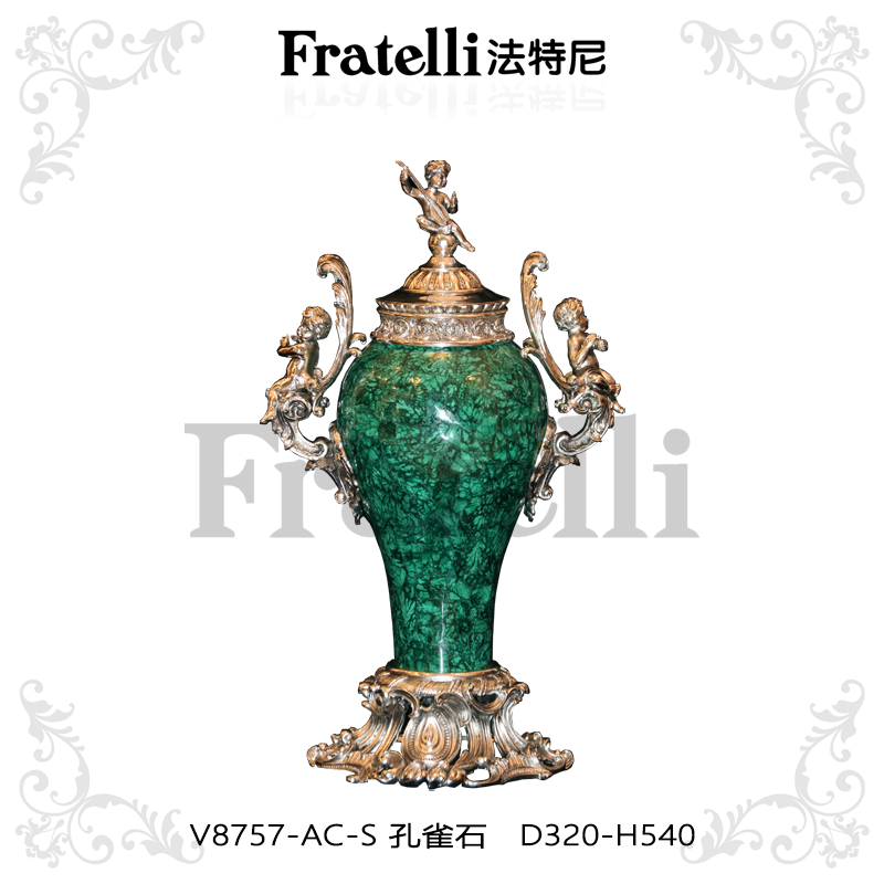 French Jewelry V8757-AC-S Malachite