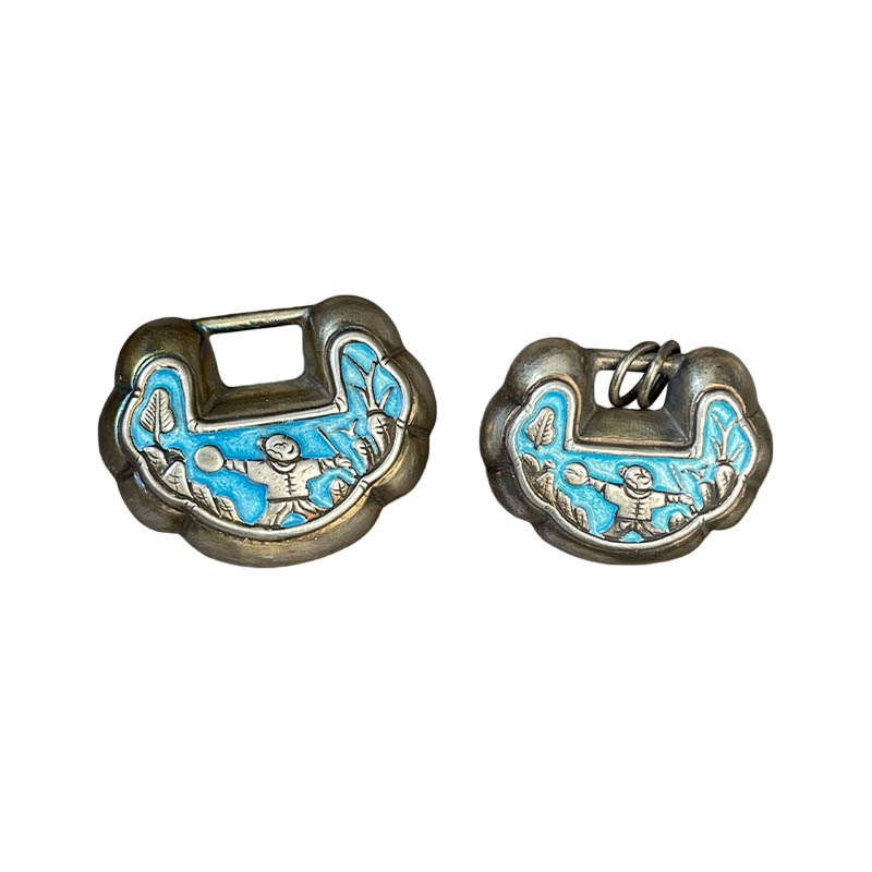 Good Fortune Enamel Mini Silver Locket