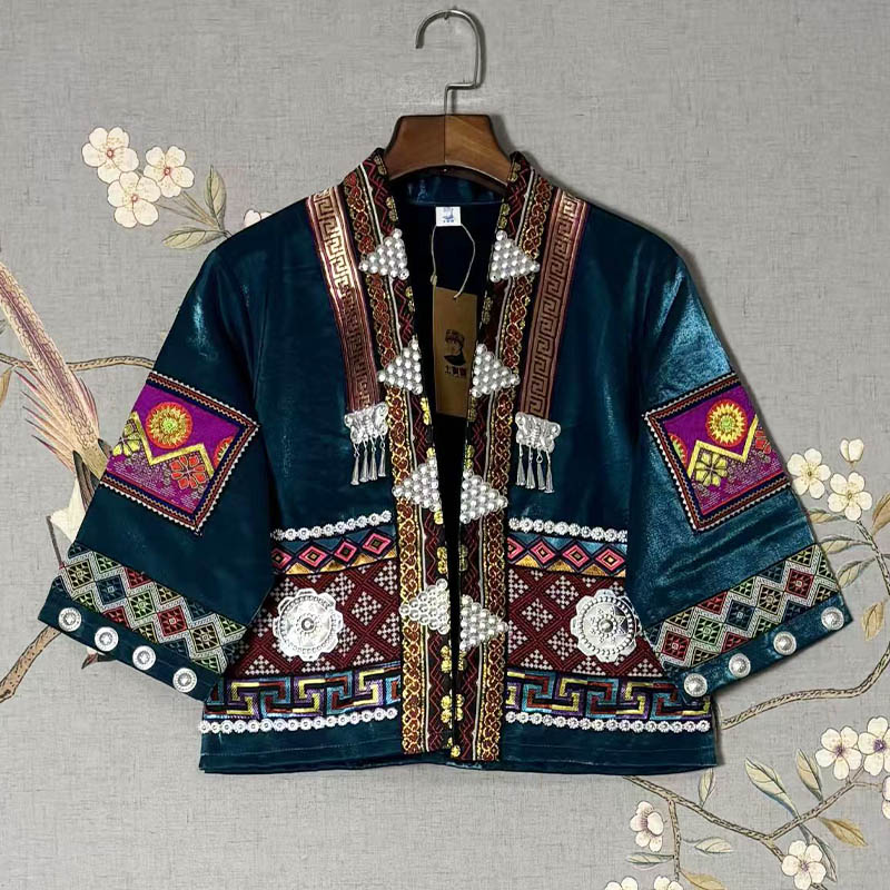 Exotic Ethnic Jacket/Coat for Photoshoots, Travel & Dance Performances (Miao Village Style)